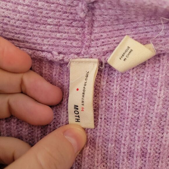 Moth Anthropologie Lilac/Lavender Freeport Ribbed Sweater Medium - Picture 5 of 7